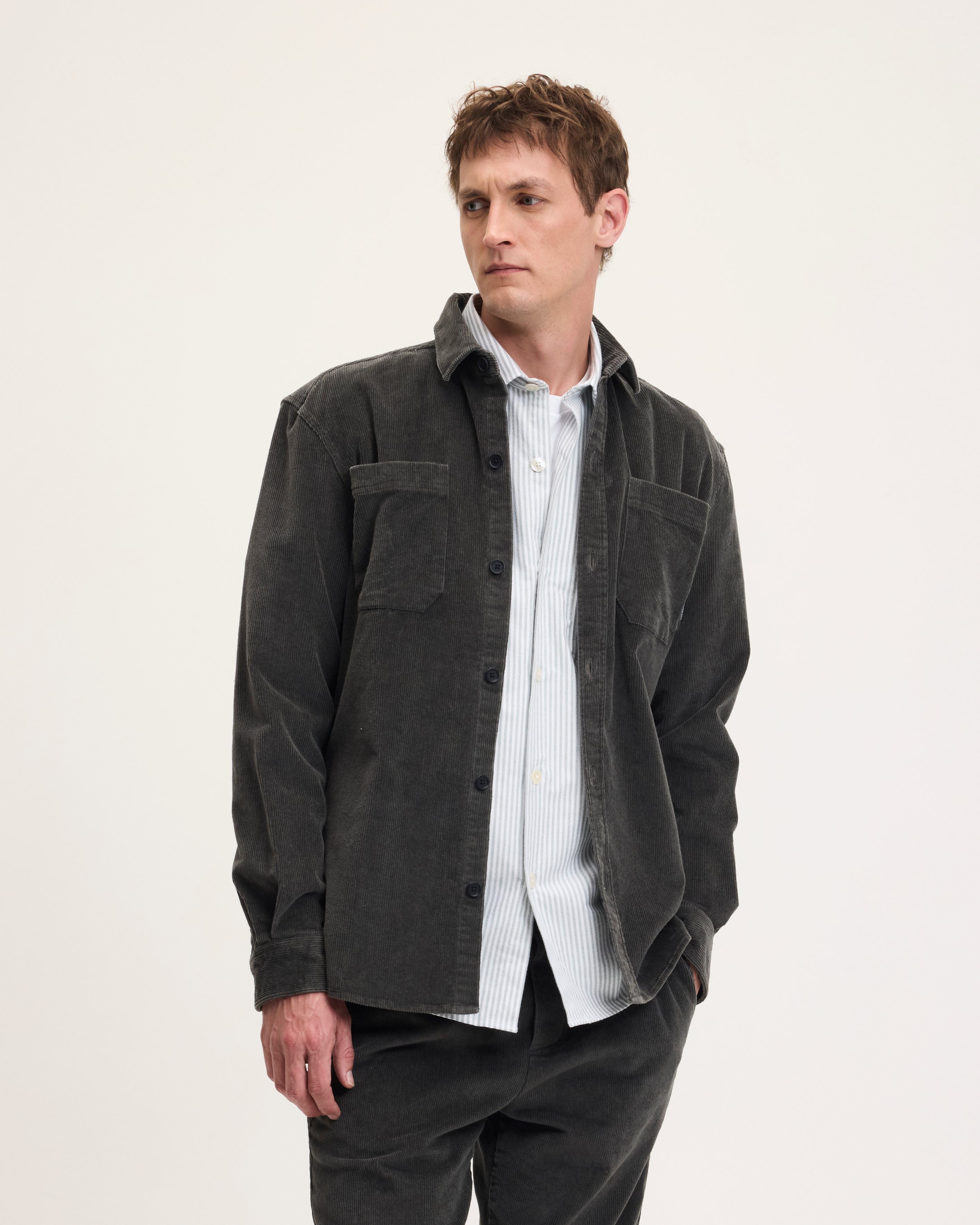 GOODPEOPLE Snewy camicia velluto Antracite calda