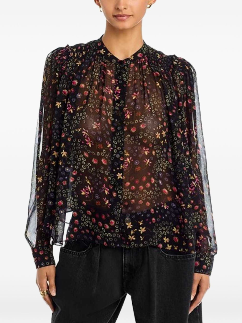 Marant Etoile HT0947FA top donna nero ecru