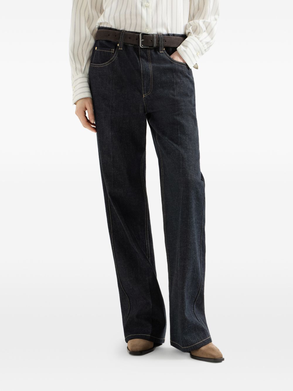 Brunello Cucinelli ML134P4108 pantaloni blu donna