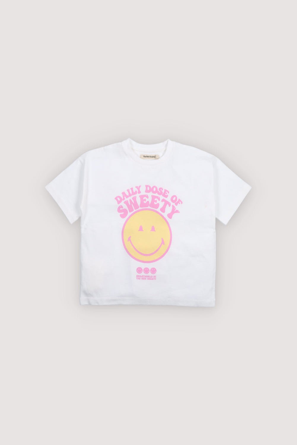 THE NEW SOCIETY SmileyWorld t-shirt pure cloud bimbi cotone