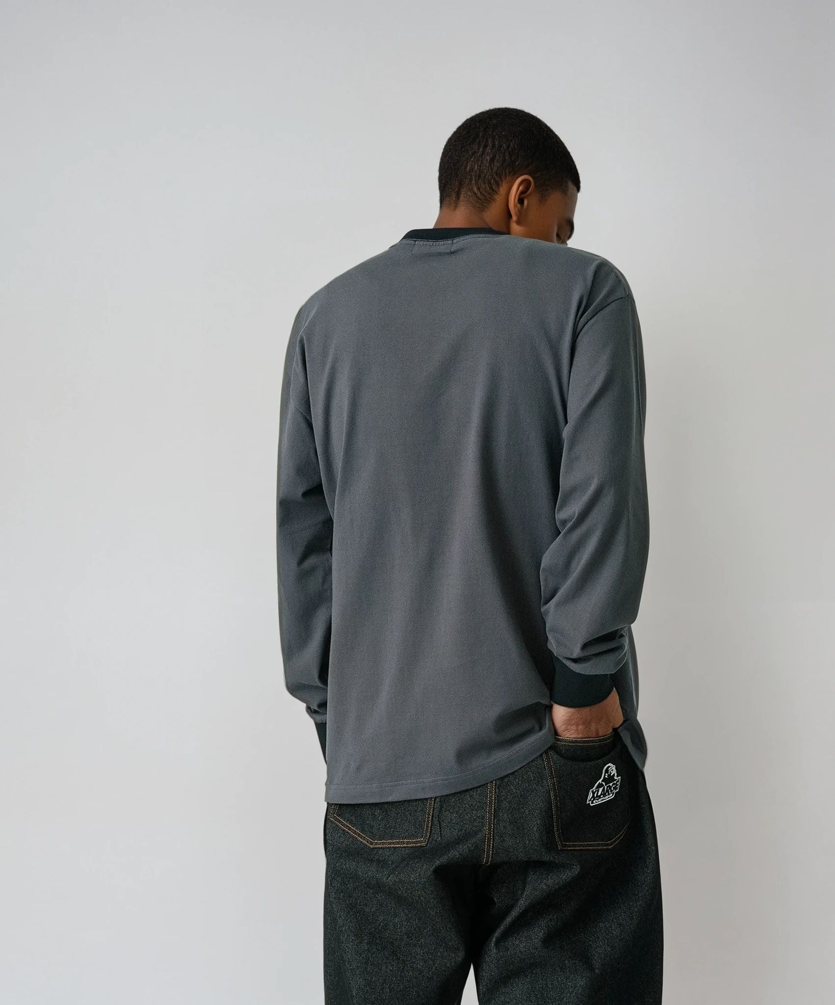 X-Large Burning maglia manica lunga carbone S