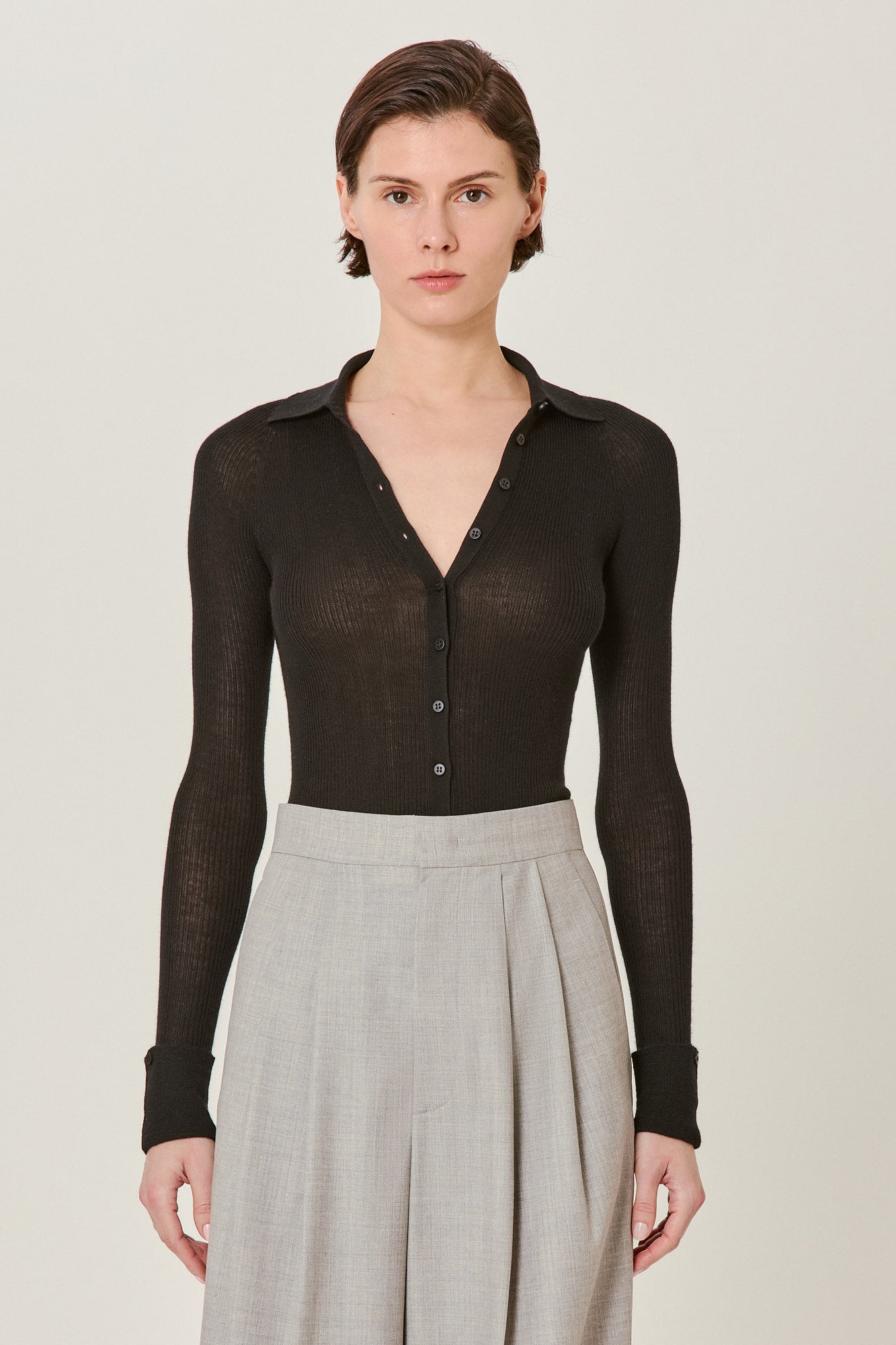 Sa Su Phi Polo cardigan donna coste cashmere seta
