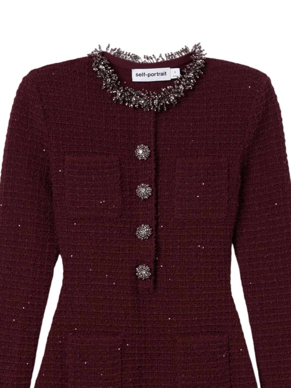 Self-Portrait SC26-152S abito corto donna burgundy