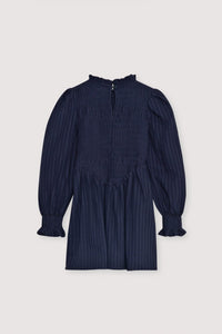 The New Society Nora Abito Donna Infinite Navy Seersucker