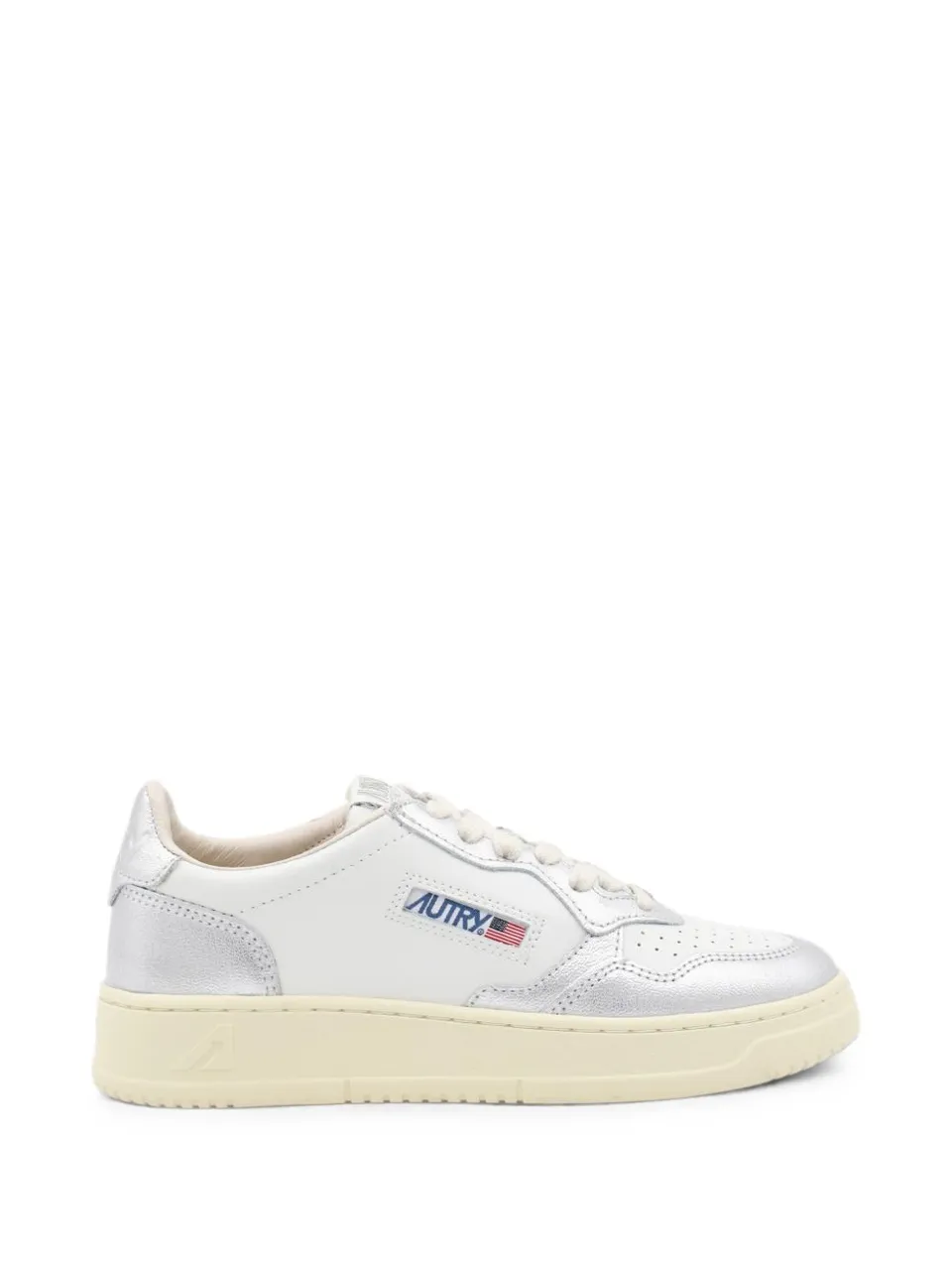 Autry Medalist AULW Sneakers Bianche Pelle Argento
