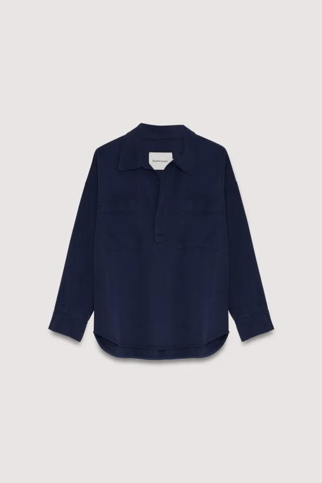 The New Society TNS Tencel camicia Infinite Navy