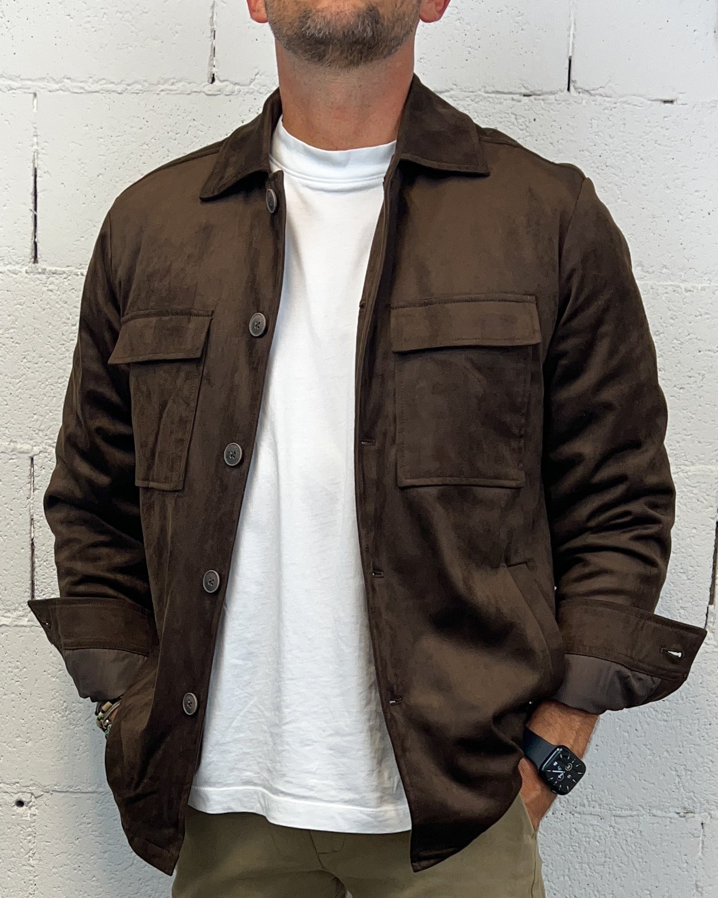 Gianni Lupo Suede giacca marrone regolare