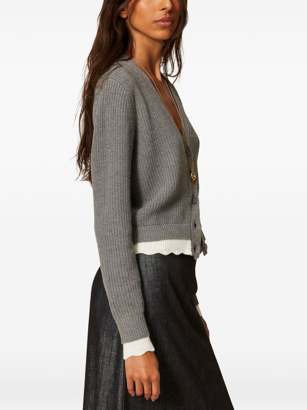 Twinset 262AP3041 cardigan grigio medio donna