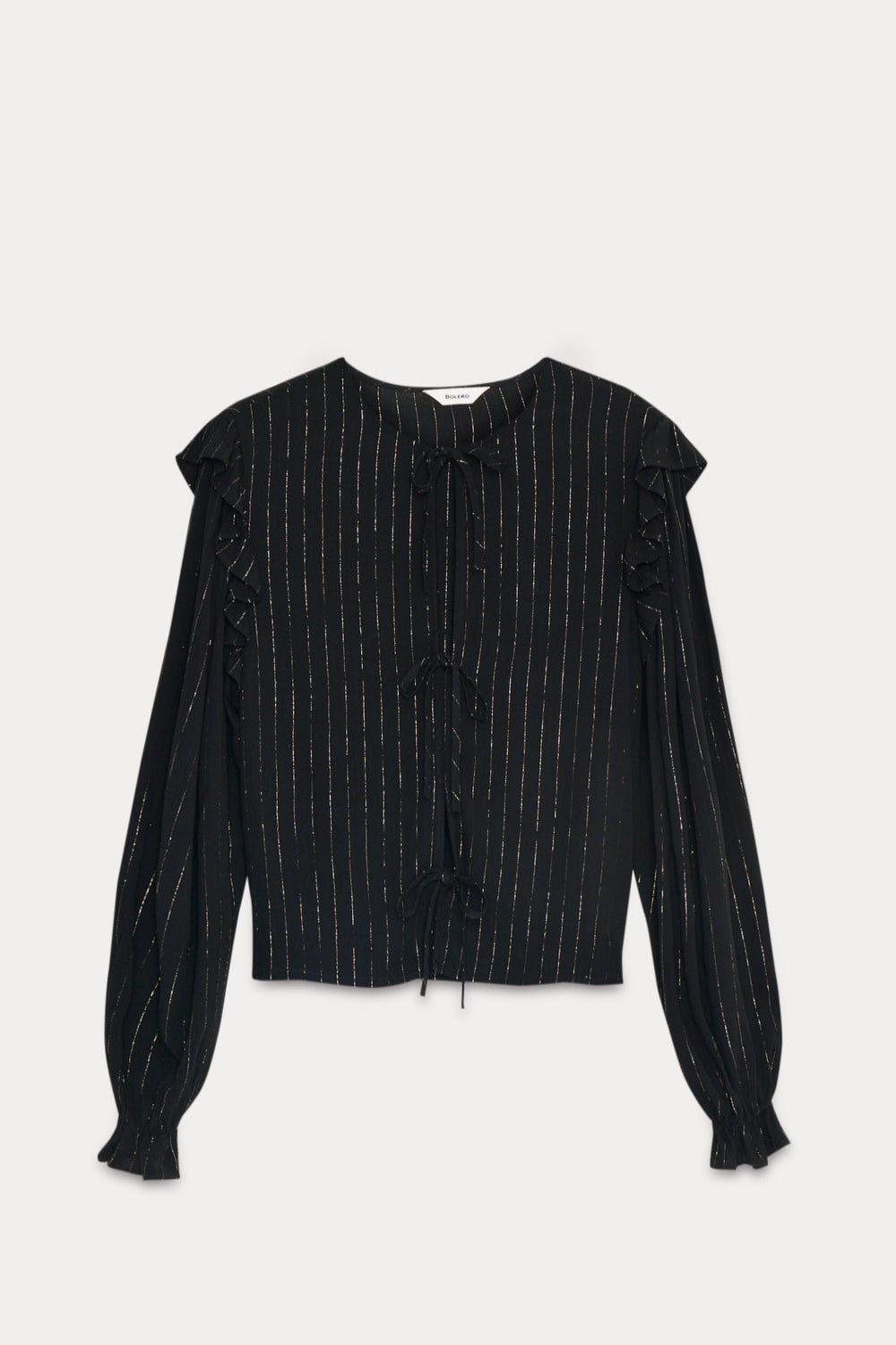 The New Society Lua Woman Blouse Eclipse Noir camicia nera lurex