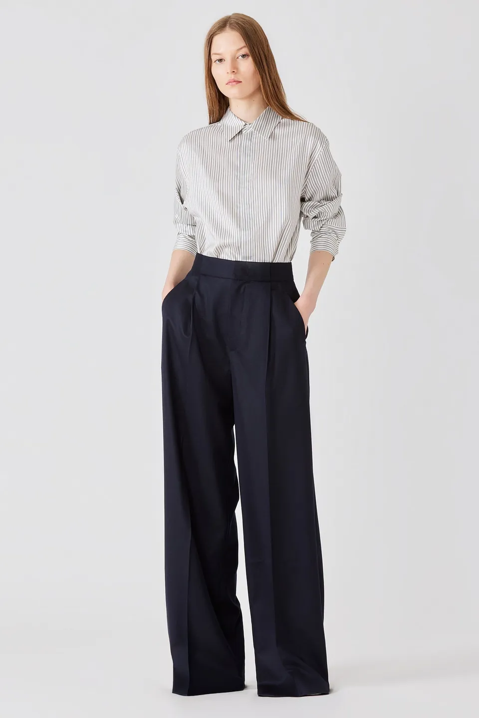 Sa Su Phi Marcella camicia seta righe blu