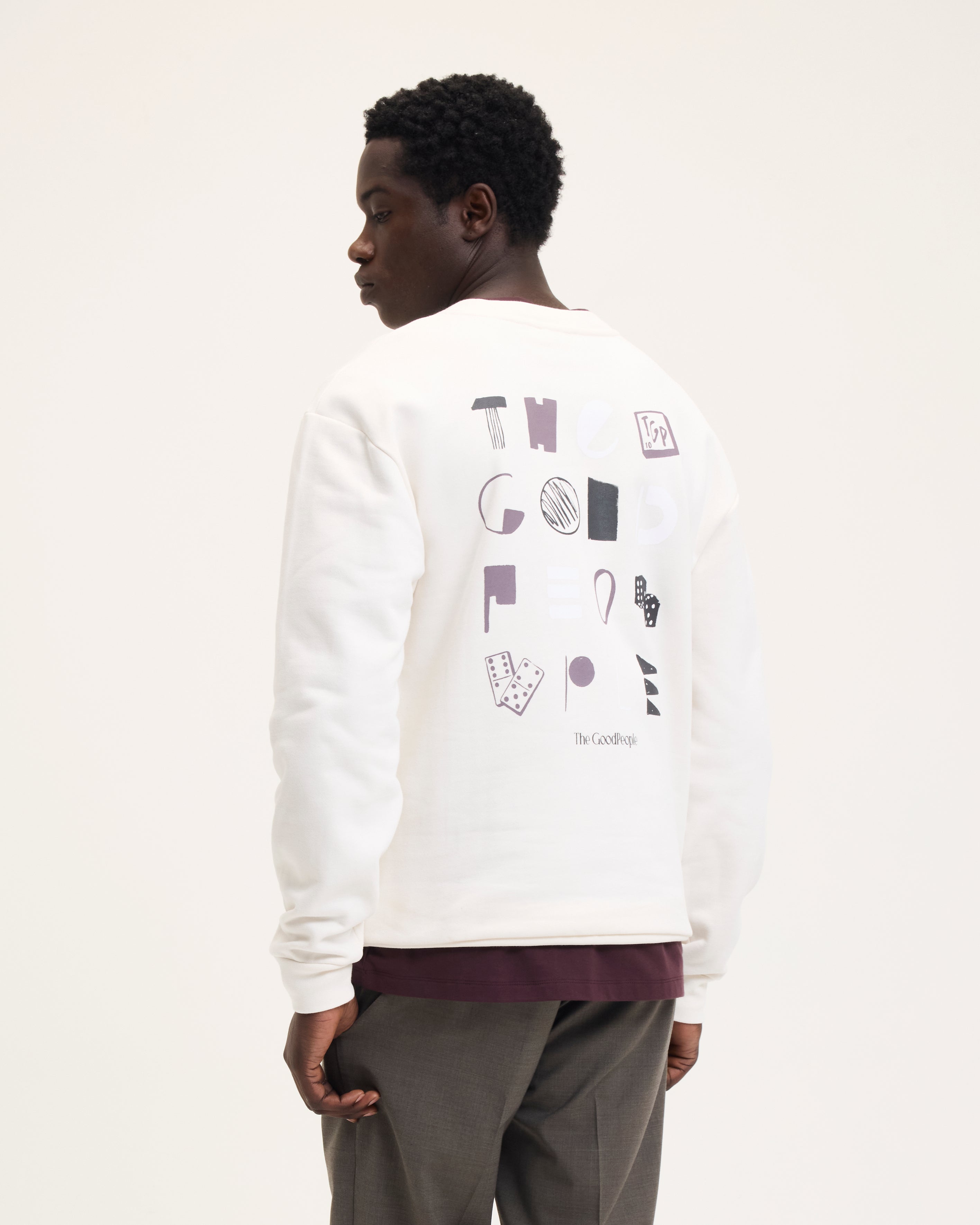 Goodpeople Lax maglione stampa bianco cotone