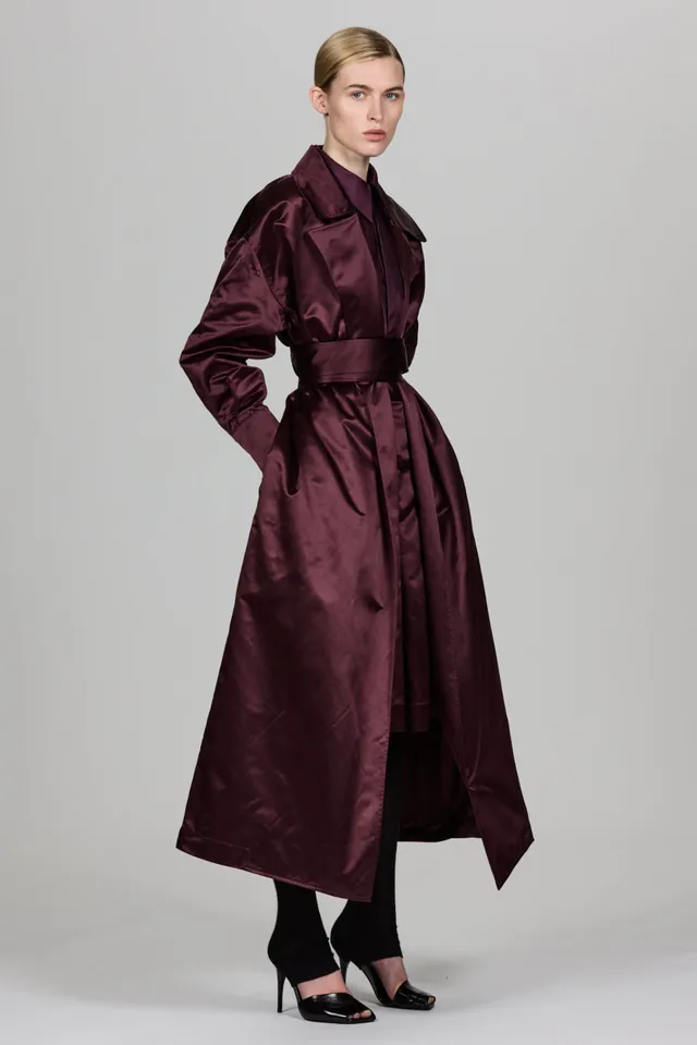 Sa Su Phi Valentina Trench Duchesse di Seta A-Line