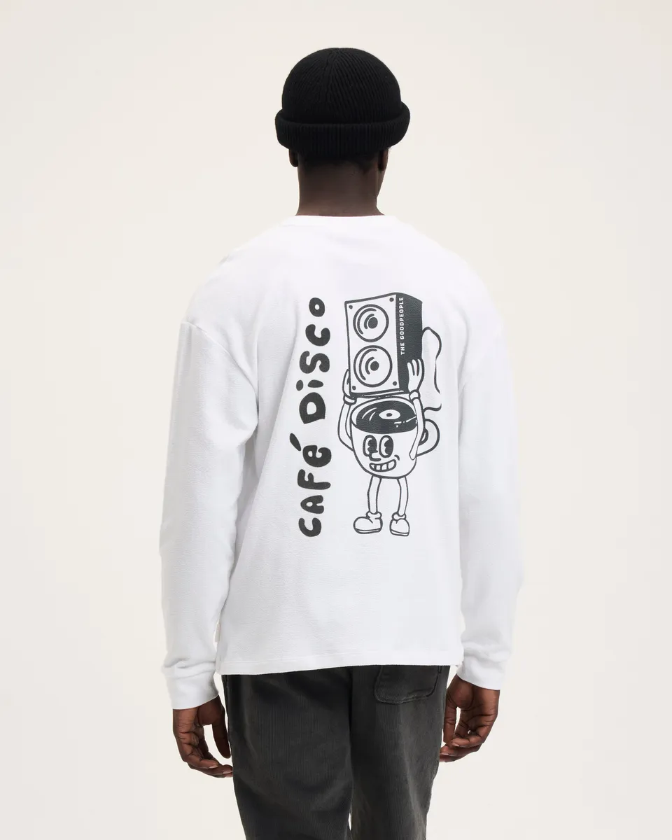 GOODPEOPLE Tapir maglietta manica lunga bianca cotone organico