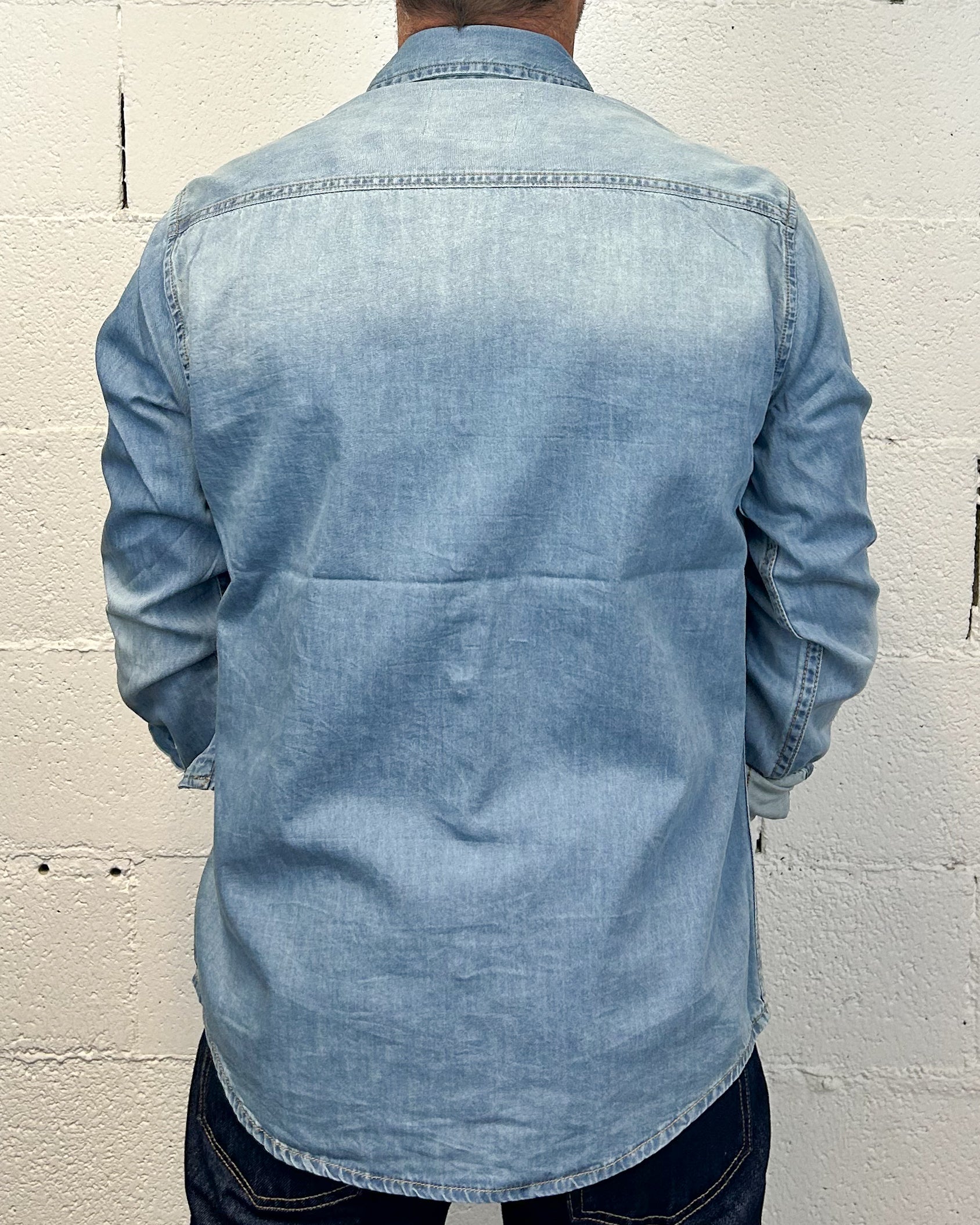 Gianni Lupo Light camicia jeans chiara regolare