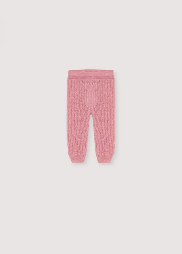 The New Society Lina Baby Knit Pant pantaloni rosa lana