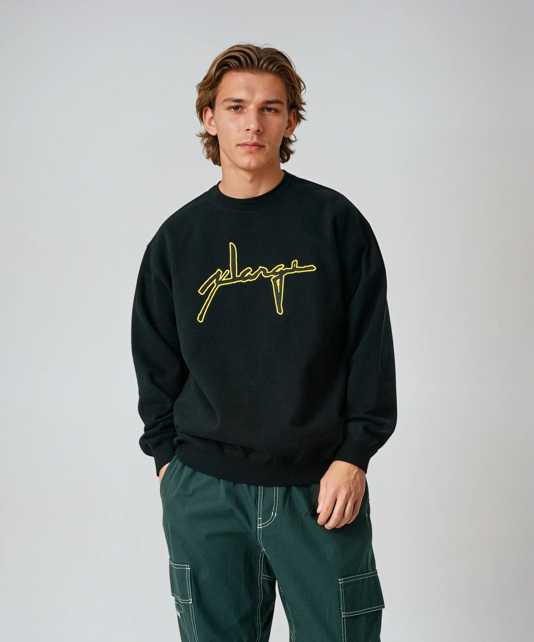 X-Large Distortion Logo felpa girocollo blu cotone