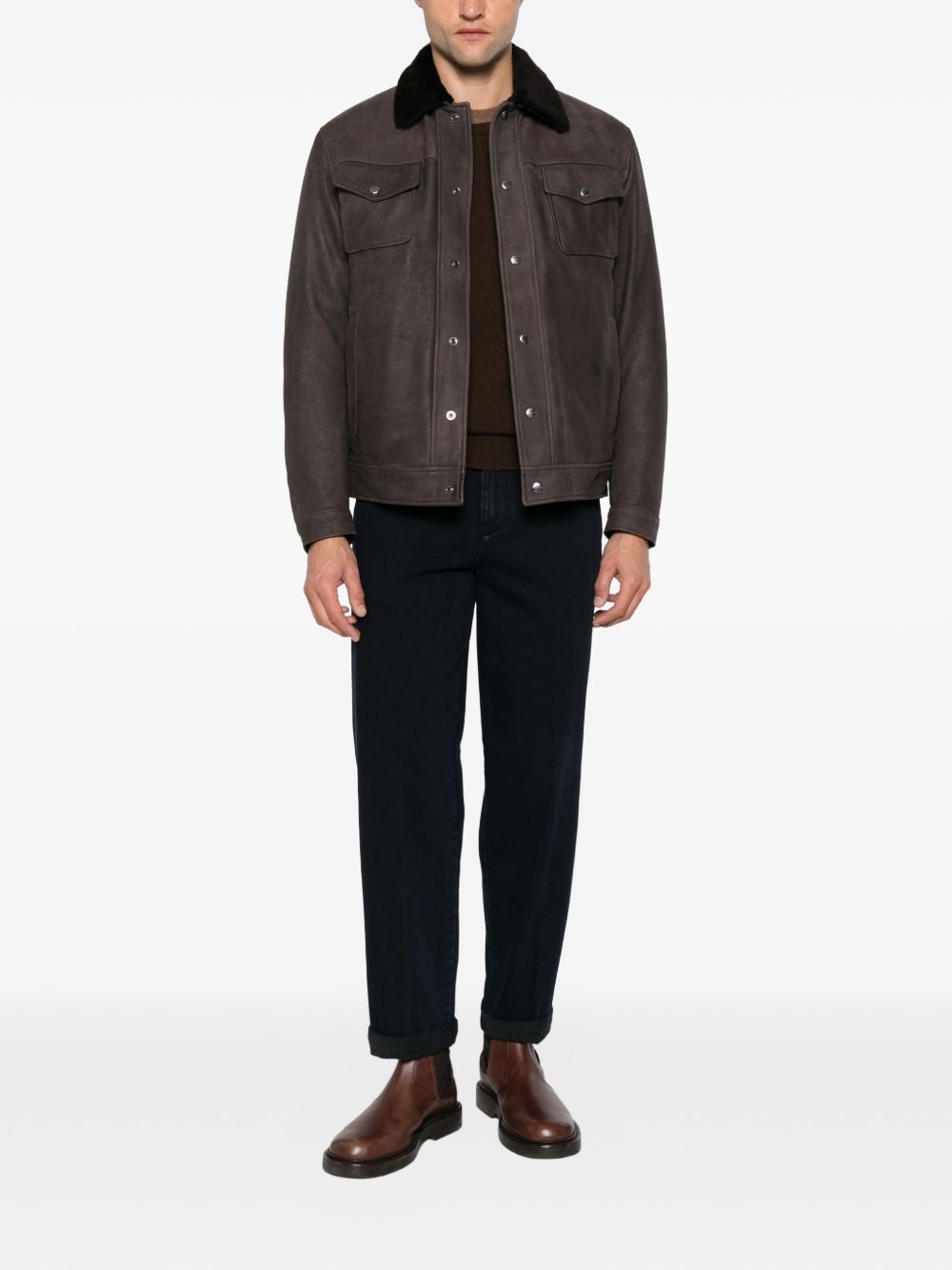 Barba BU443100002 maglia marrone uomo