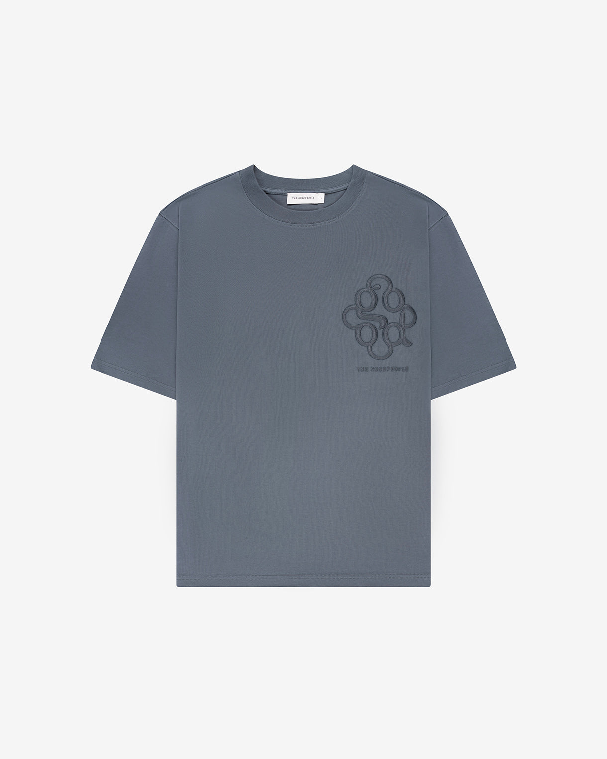 Goodpeople Thomas t-shirt verde ricamo cotone loose
