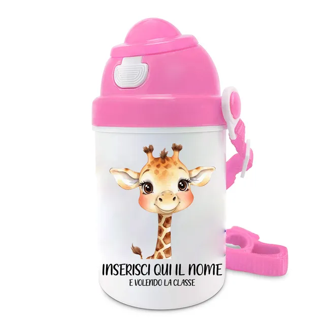 Mr. Gadgets Giraffa Rosa borraccia bambini leggera