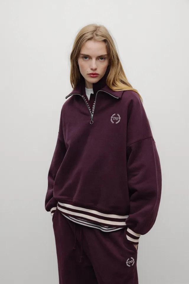 The New Society Mochi polo donna bordeaux cotone