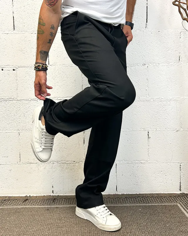 ONLYONE GIANNI LUPO Loose pantaloni nero regolare