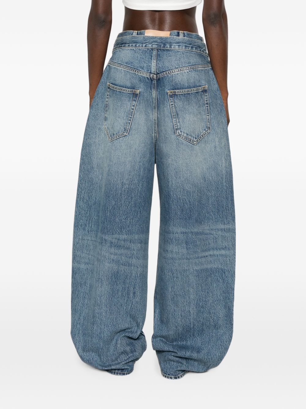 The Attico 261WCP00322 jeans donna blu gamba larga