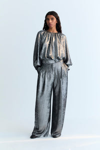 The New Society Uxia pantalone donna Silver satinato