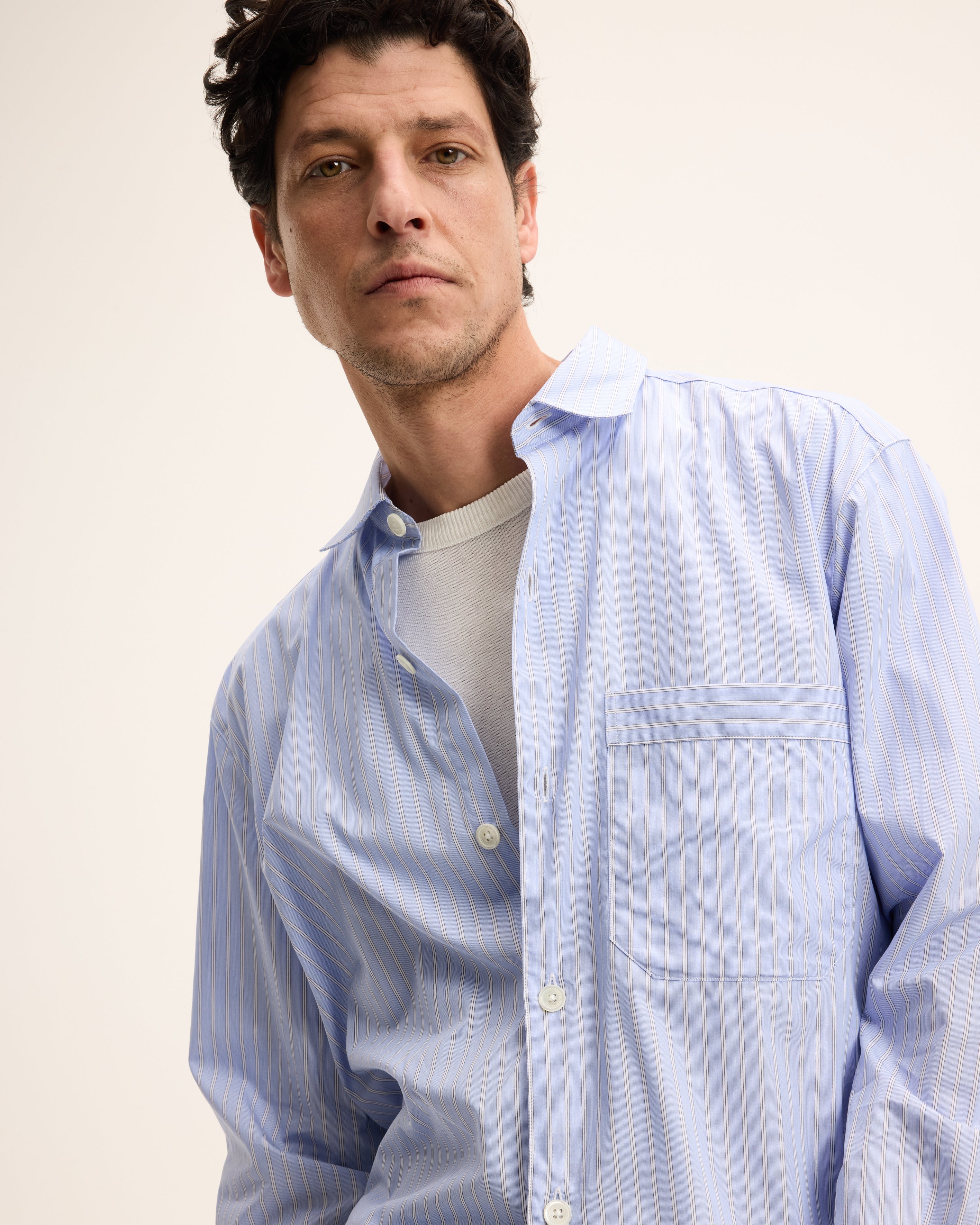 Goodpeople Sogood camicia righe azzurro cotone