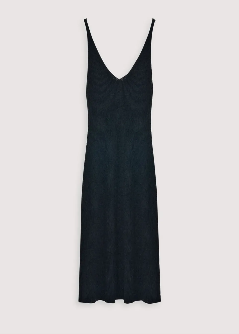 The New Society Gaura abito donna nero coste scollo a V