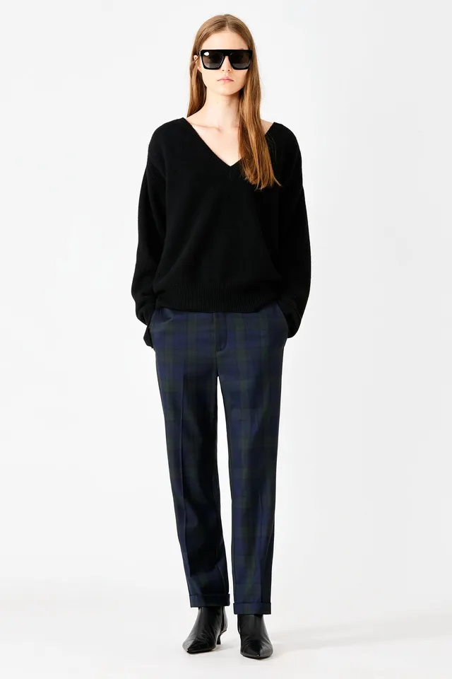Sa Su Phi Angela pantaloni lana tartan taglia 38 navy