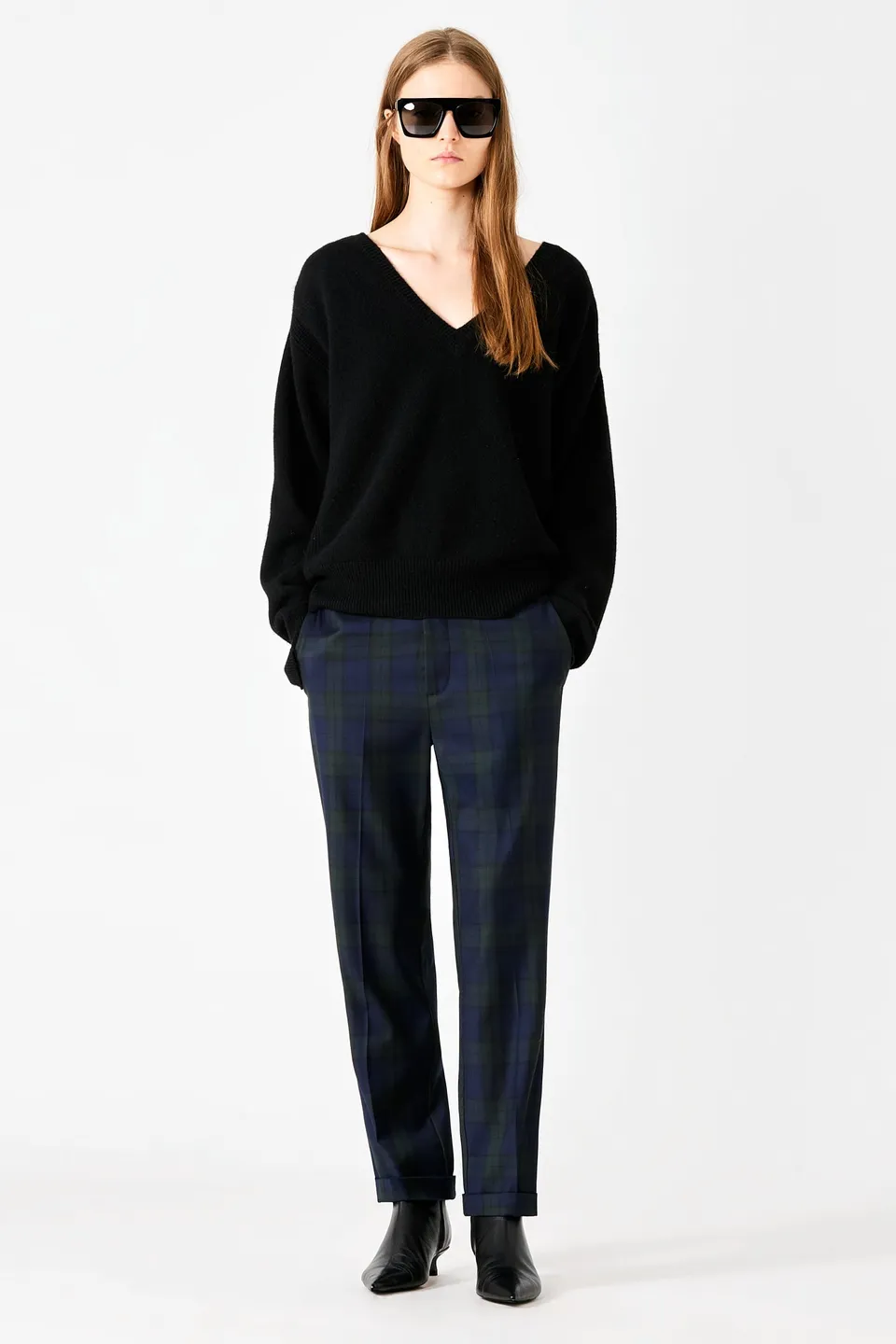 Sa Su Phi Angela pantaloni lana tartan taglia 38 navy