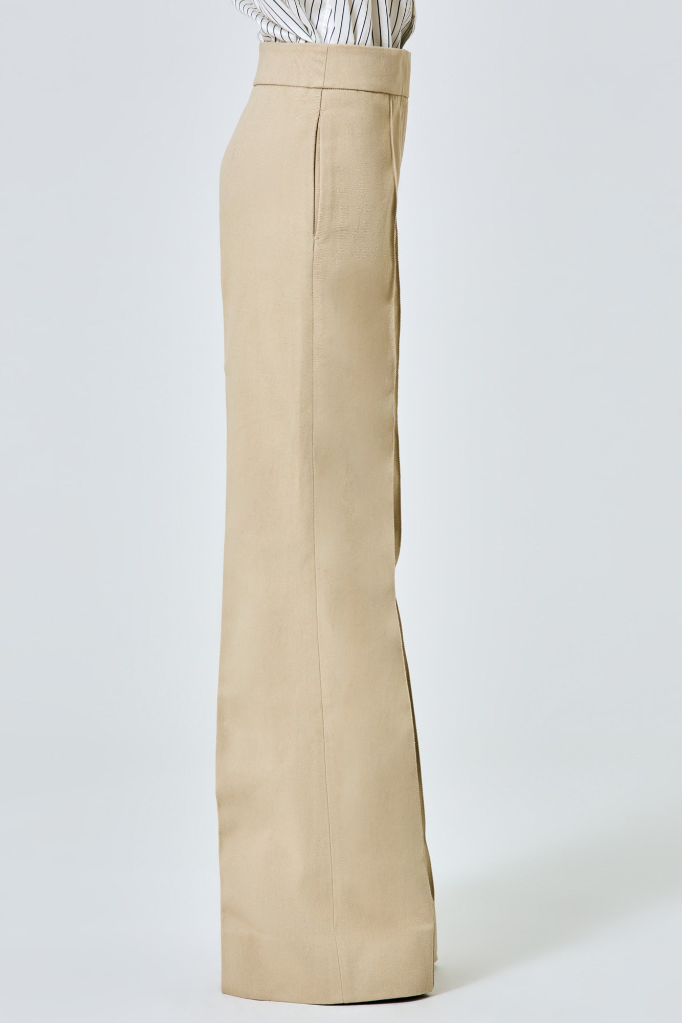 Sa Su Phi pantaloni gabardine cotone khaki dritti