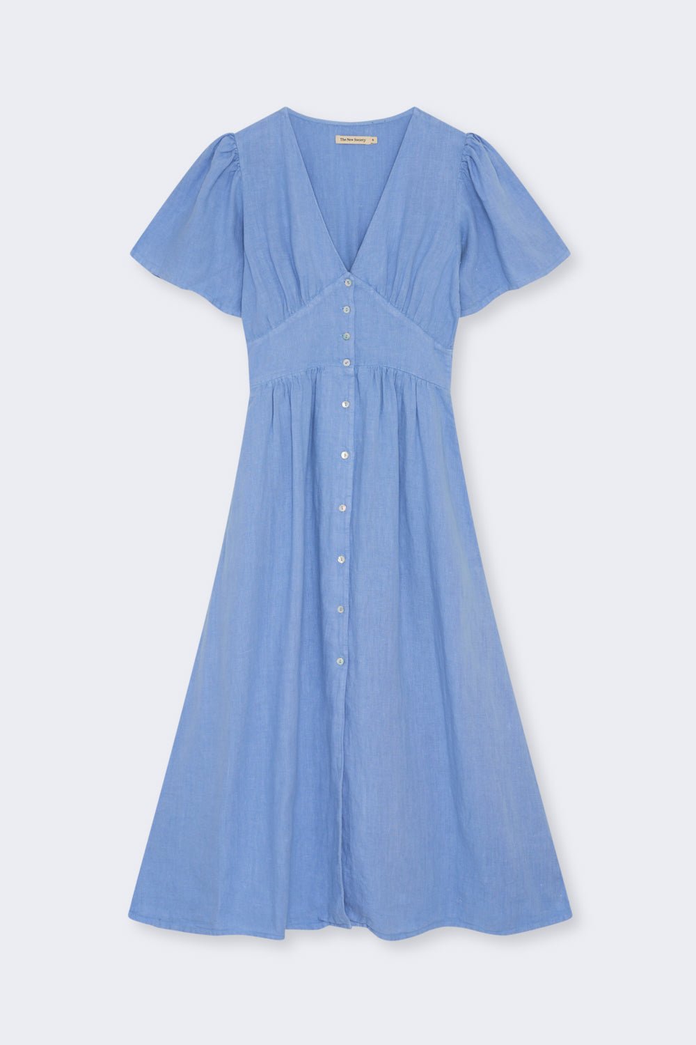 The New Society Melissa abito donna blu lino con tasche