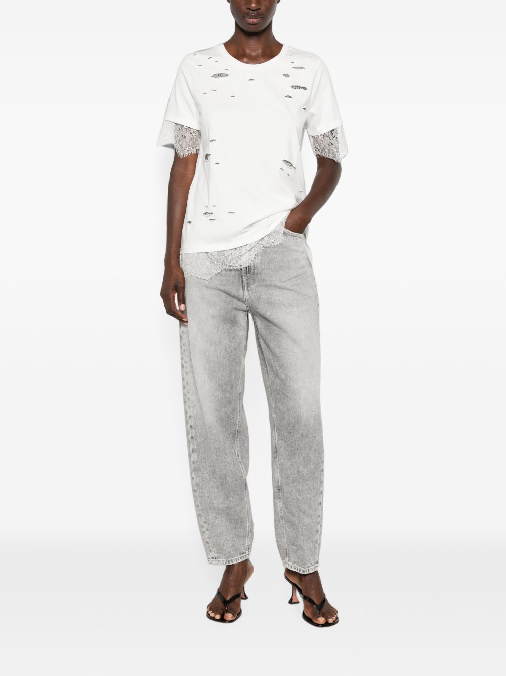 Dondup DP784 jeans donna grigio topo