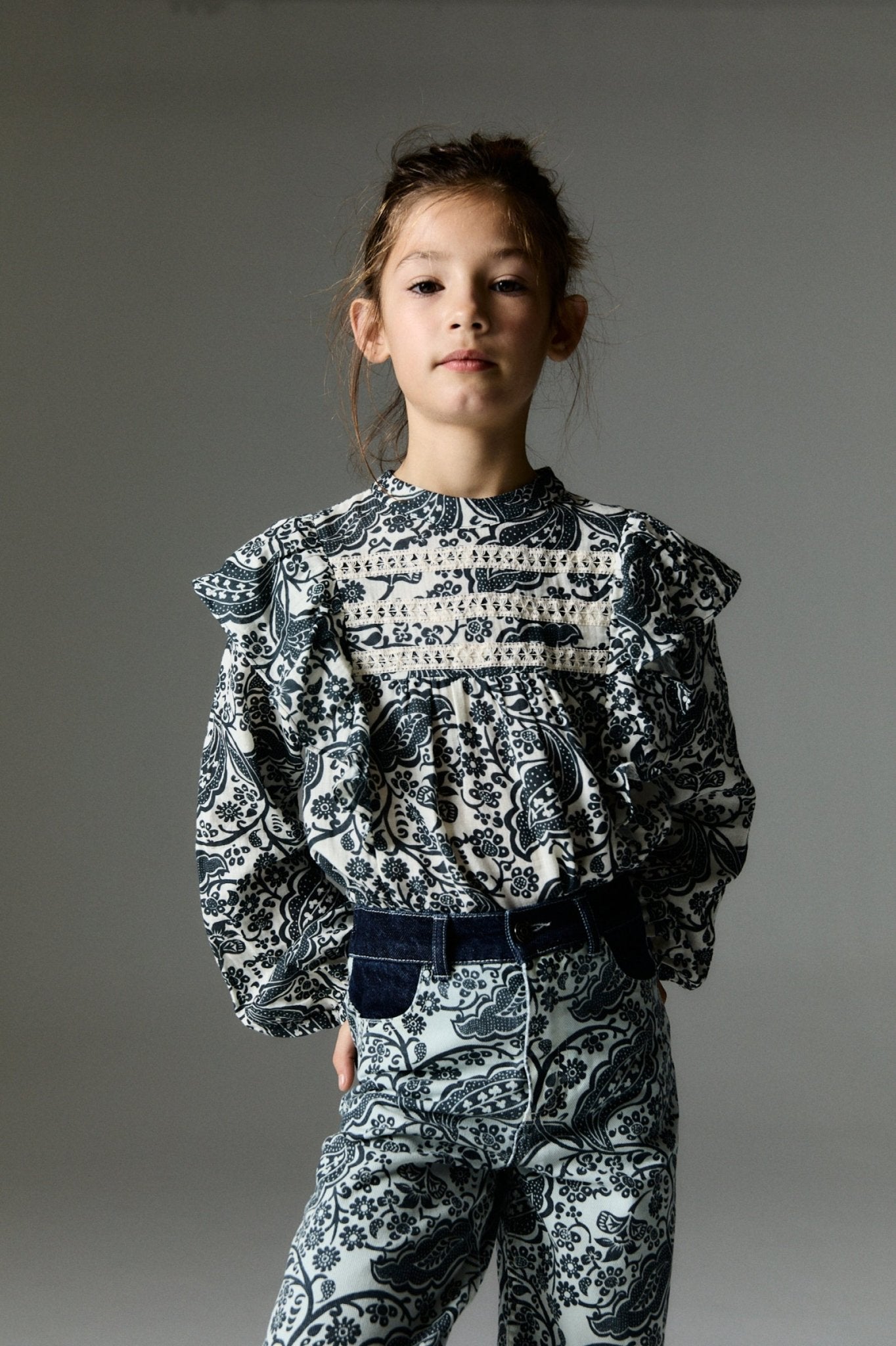 The New Society Jaipur camicetta cotone bambina blu
