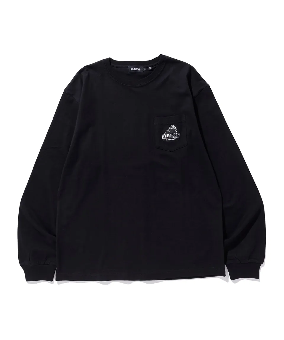 X-Large L/S Pocket Tee Embroidery Slanted OG t-shirt bianca cotone
