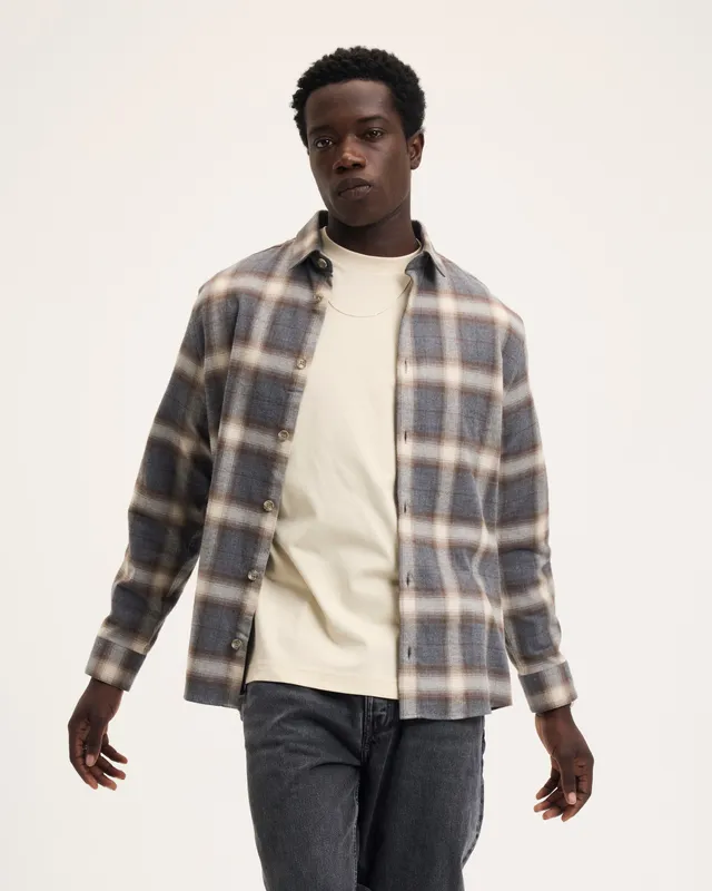 GOODPEOPLE Sammie camicia a quadri grigia cotone