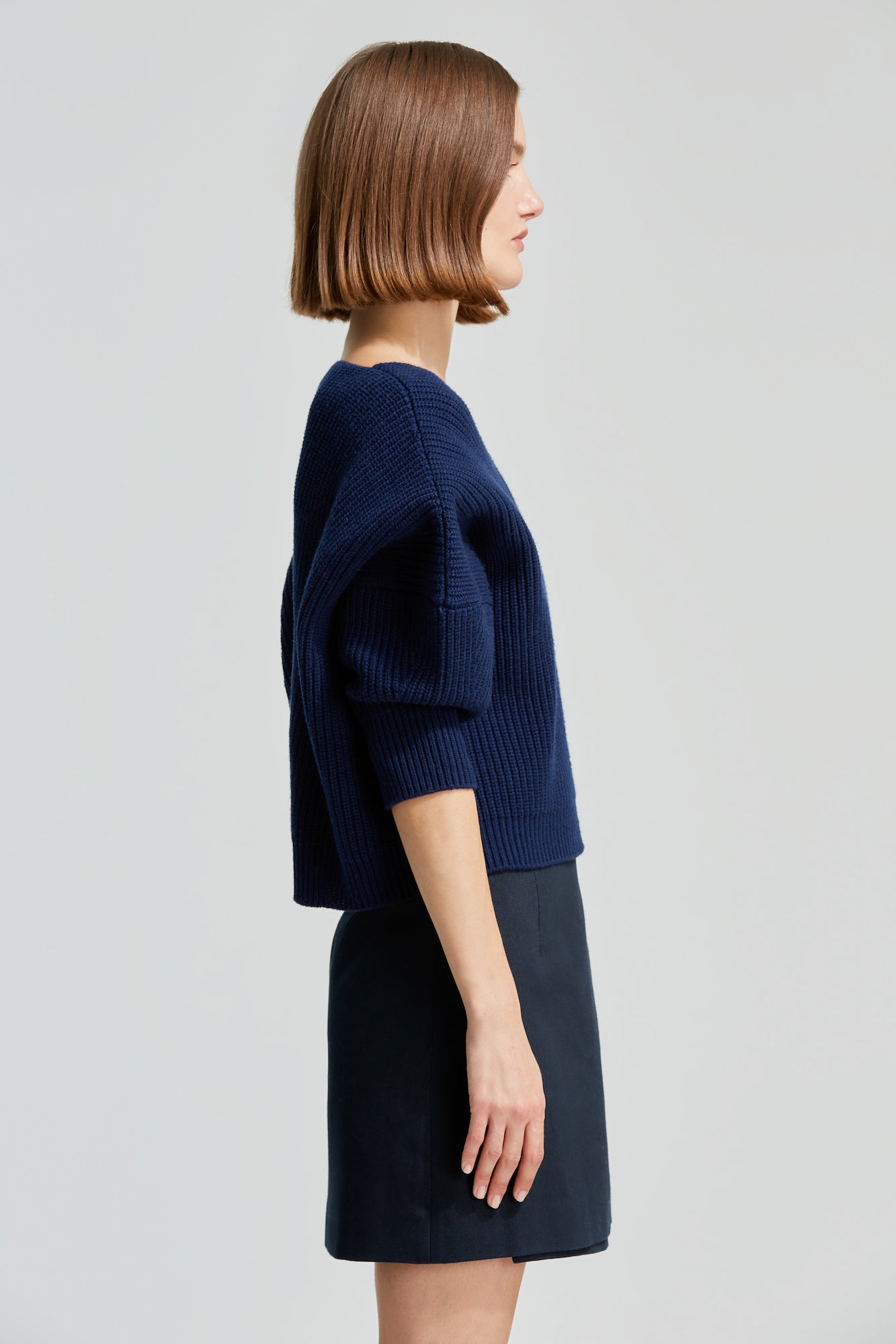 Sa Su Phi Maglia a V maglione navy blu cashmere