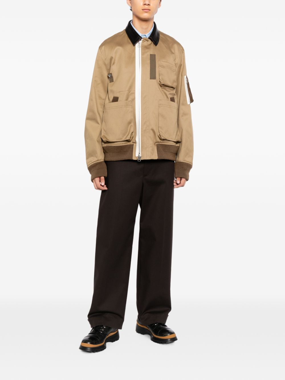 Sacai 26-04031M Giubbotto Beige uomo