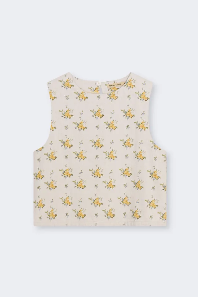 The New Society Mimosa Print top donna denim floreale