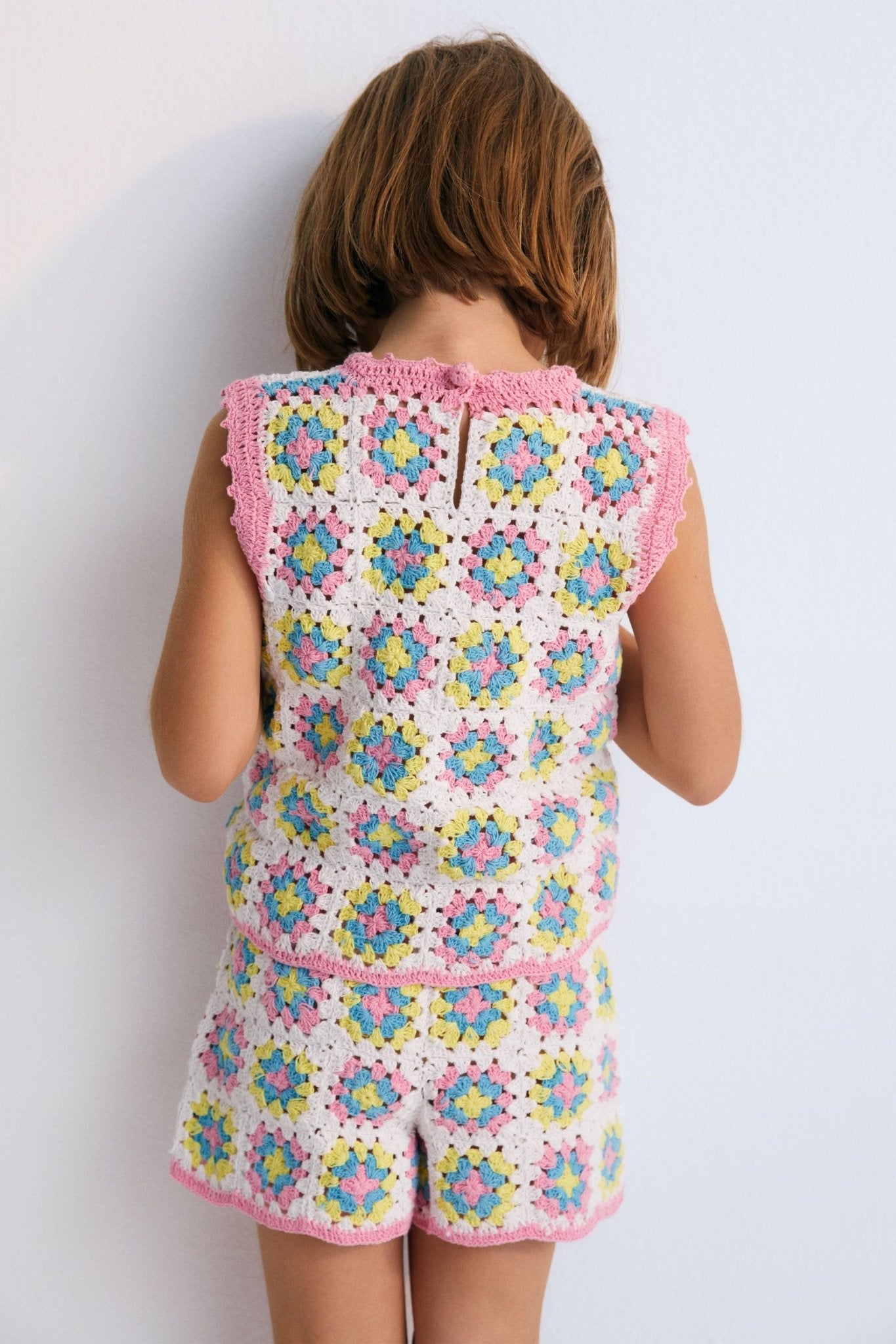 The New Society Nikaia Top top uncinetto rosa