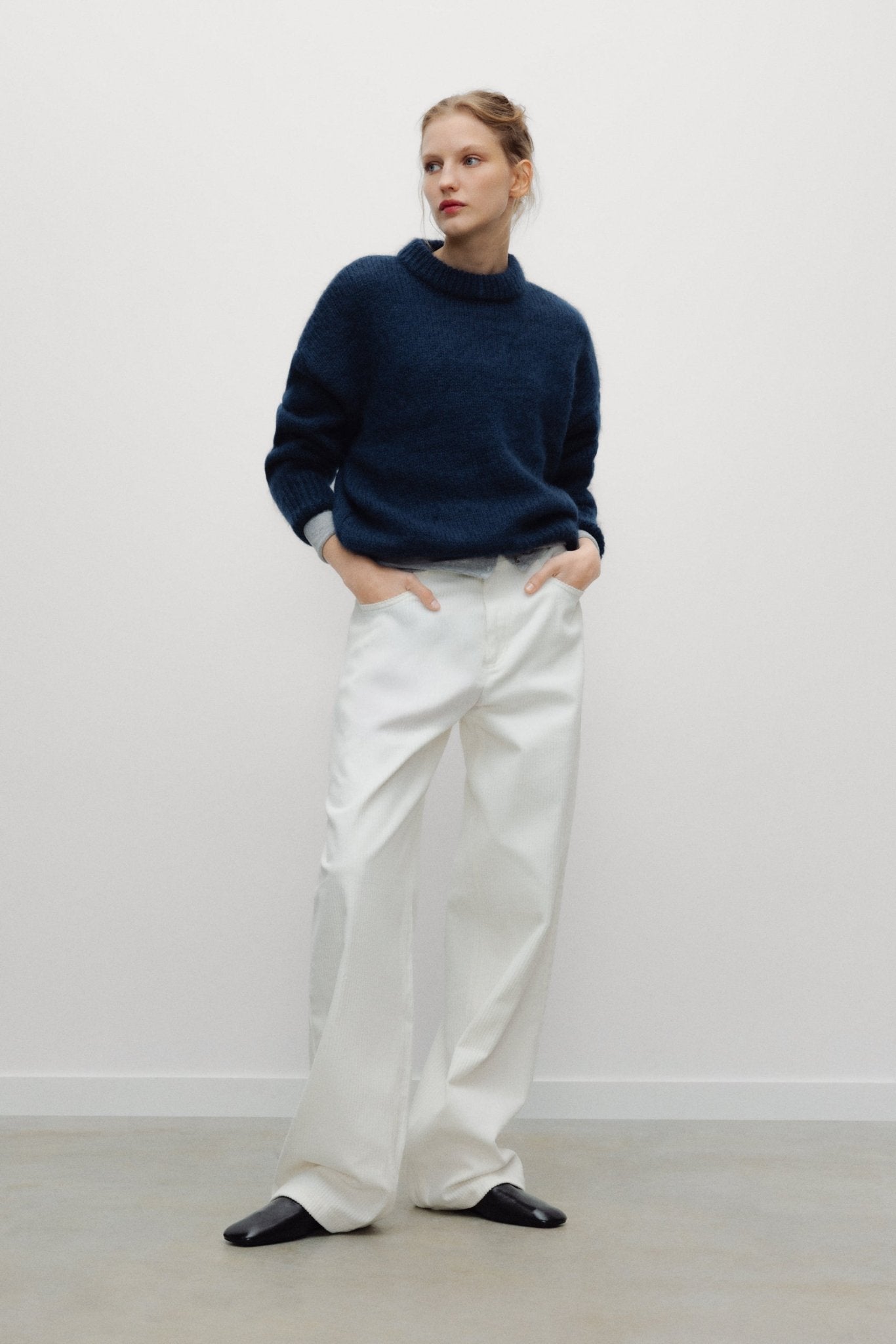 The New Society Giselle pantalone donna off white velluto
