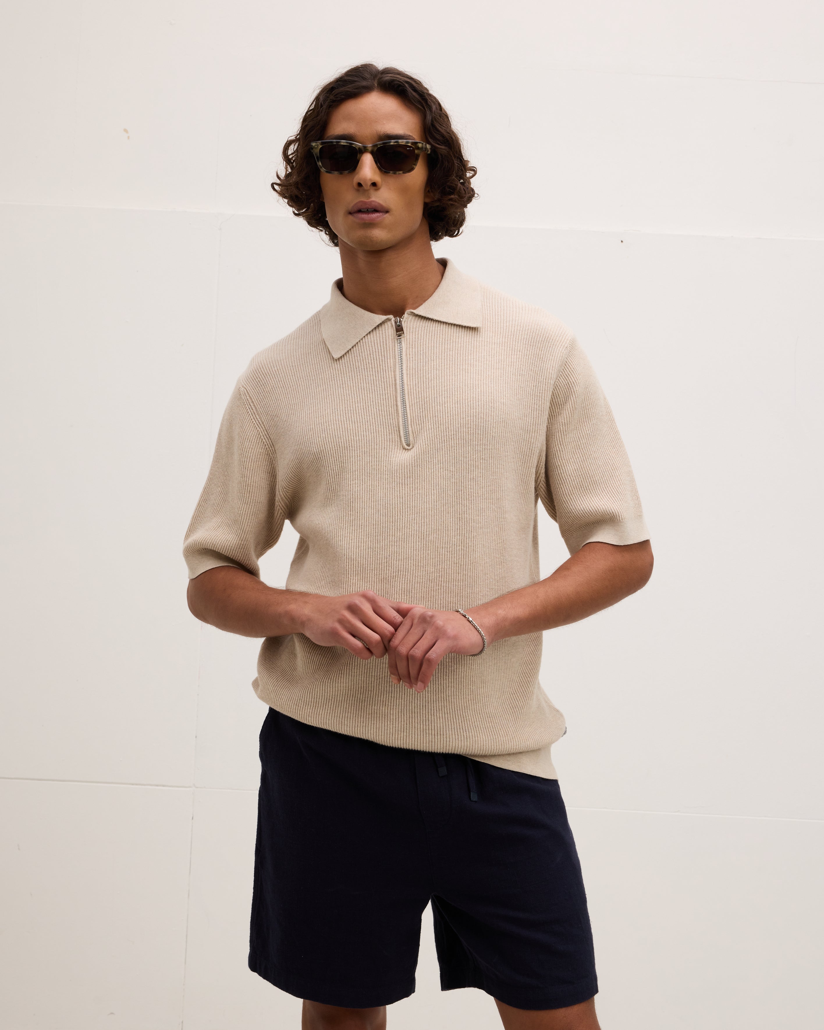 GOODPEOPLE PICA polo maglia cotone Beige Melange
