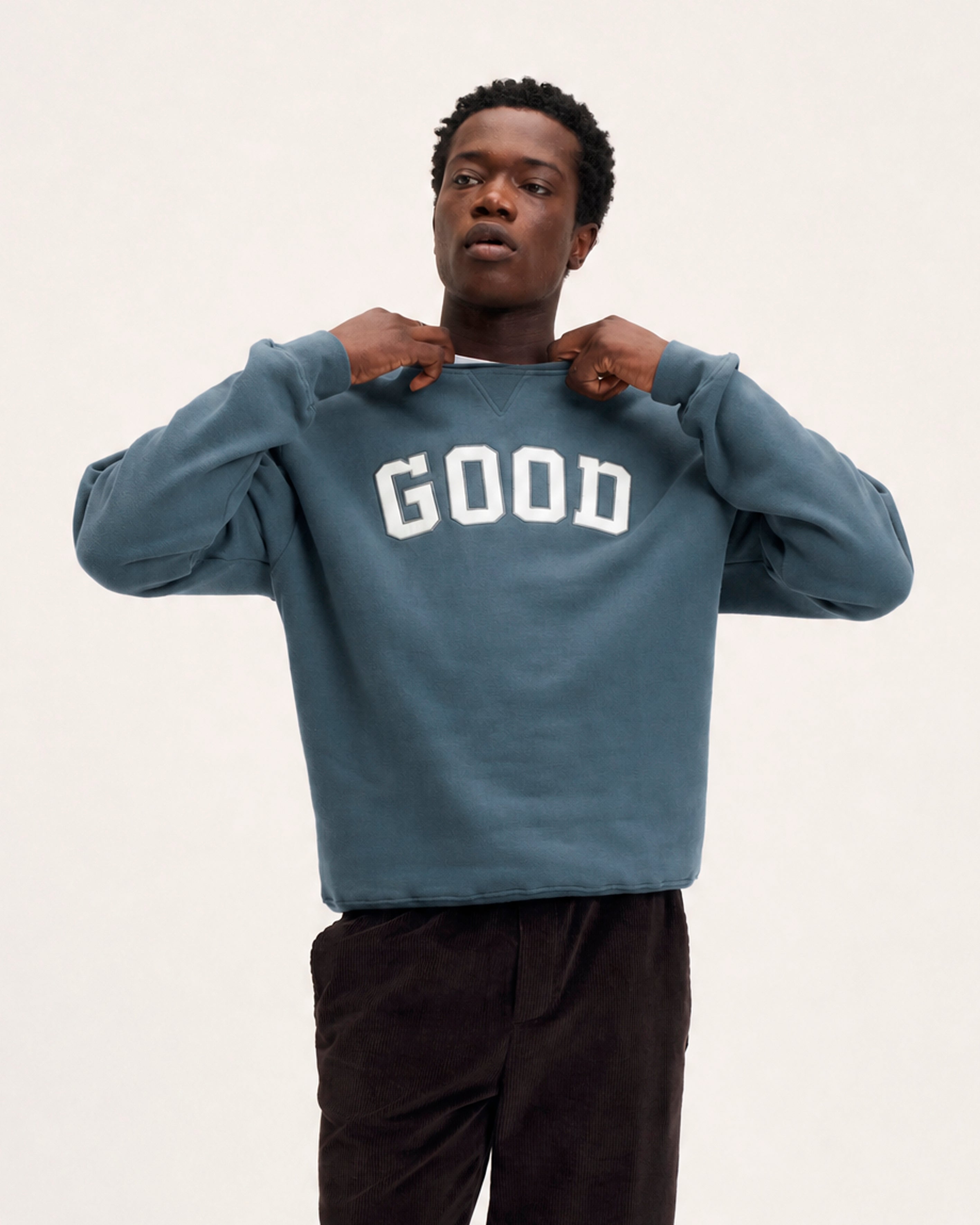 GOODPEOPLE Leff Good maglione verde cotone ricamato