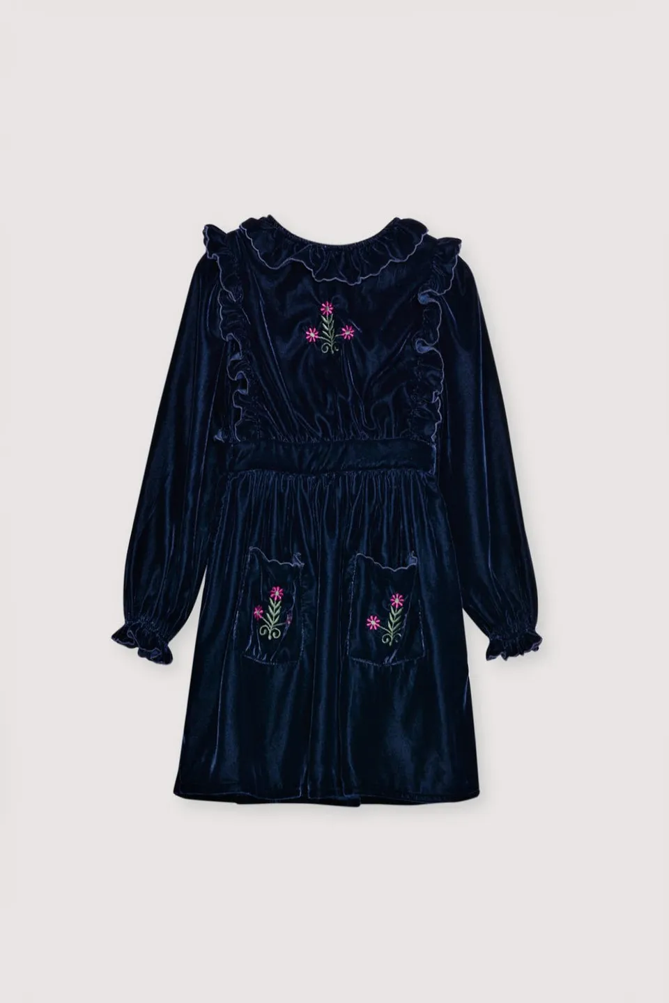 The New Society Abril vestito bambina velluto blu 6 anni