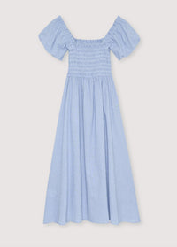 The New Society Cloe vestito donna gessato blu in cotone