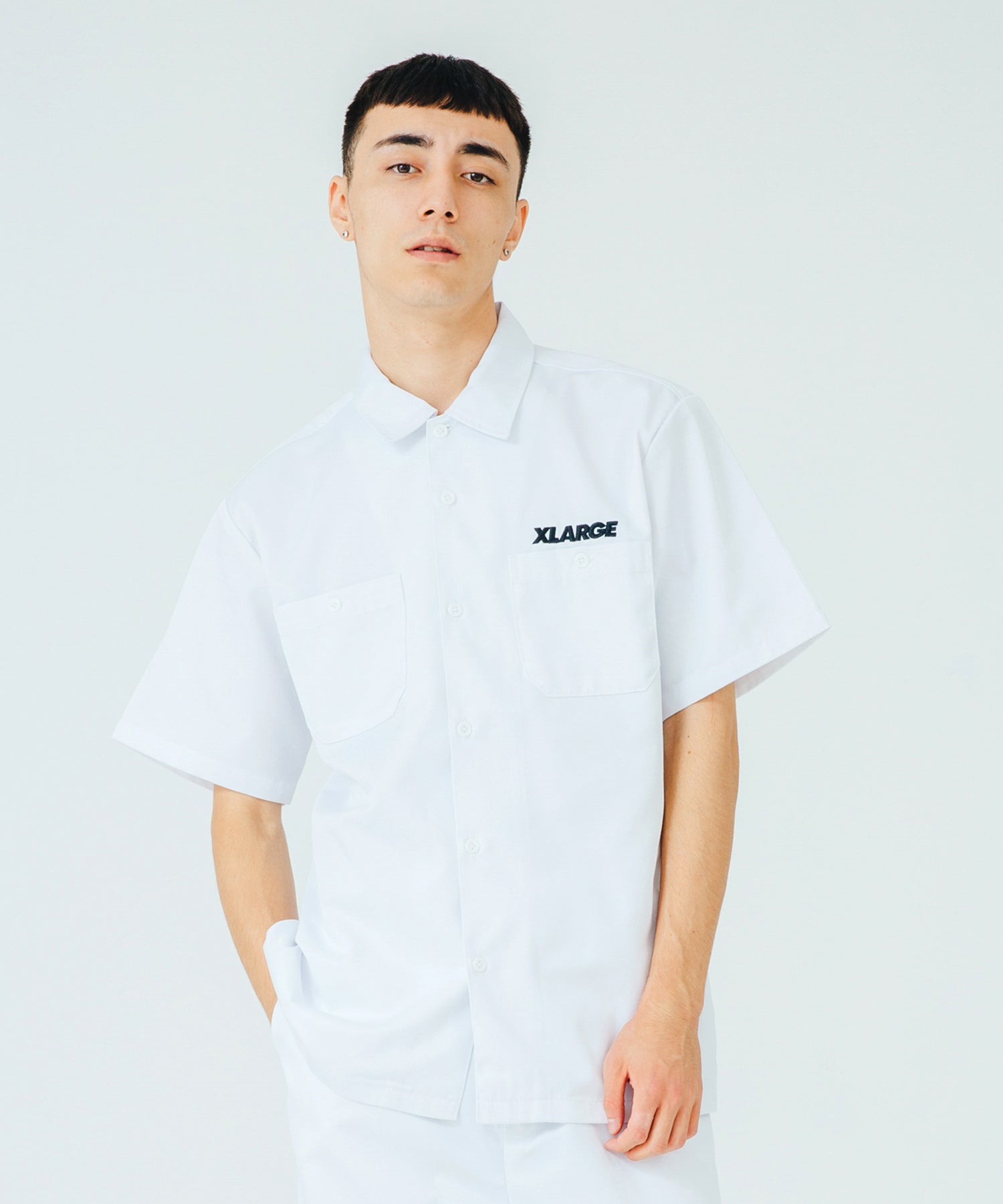 X-Large S/S OG Work Shirt camicia bianca elasticizzata