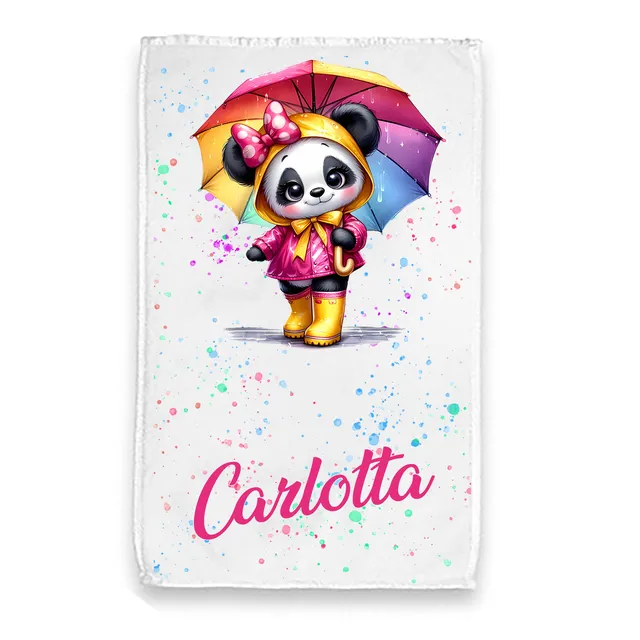 Mr. Gadgets Panda Ombrello asciugamano bambino personalizzato spugna