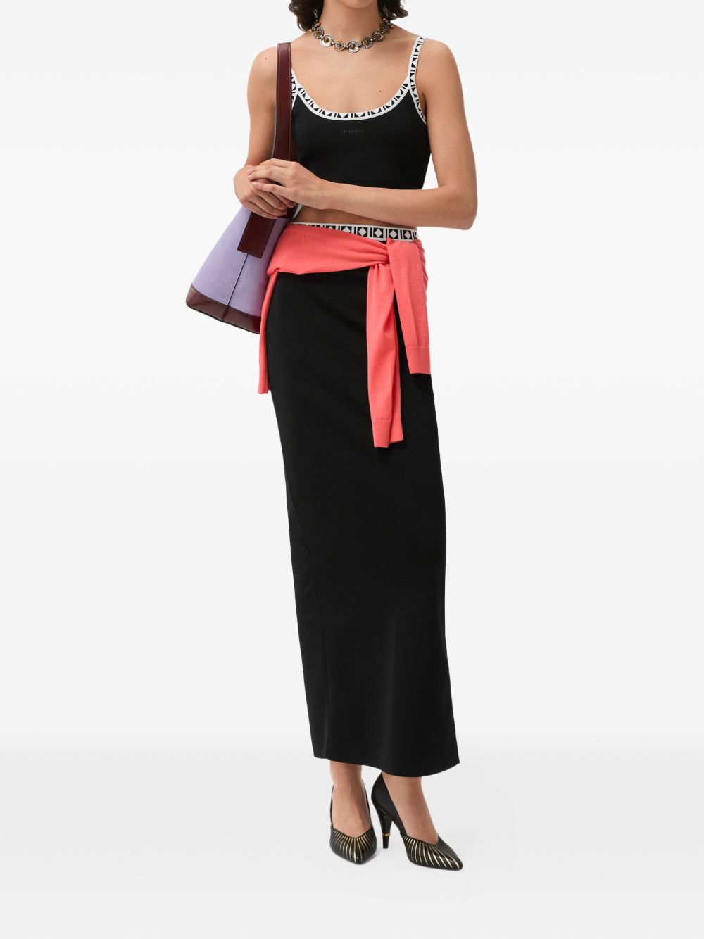 Versace 1025355 gonna lunga nera donna
