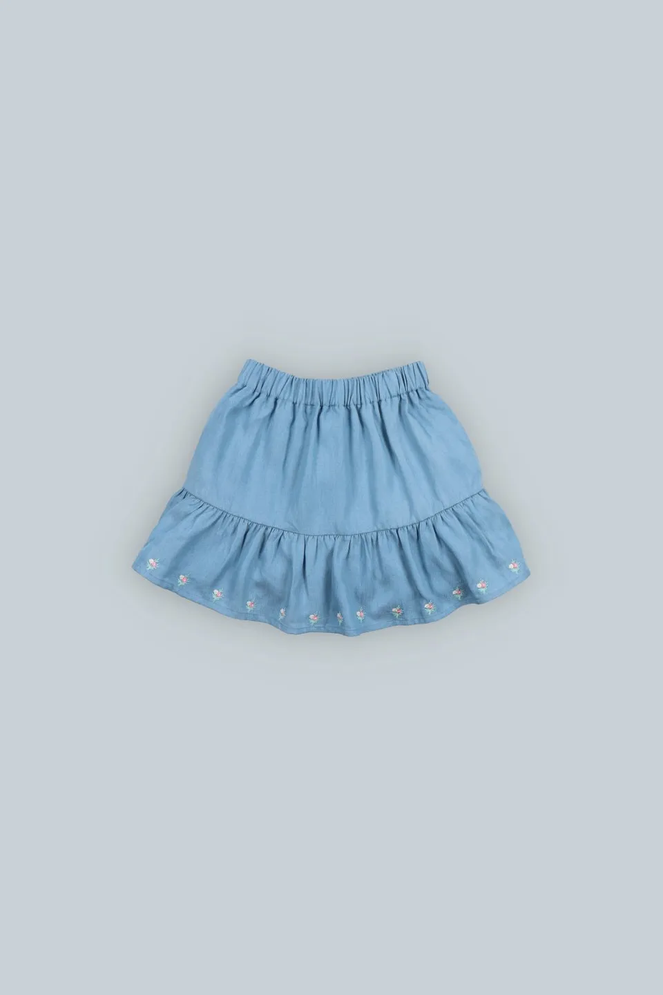 The New Society Menta Gonna Bambina Azzurro Cotone